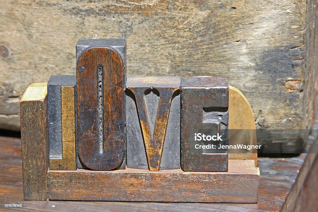 Liebe in Typeset - Lizenzfrei Alphabet Stock-Foto