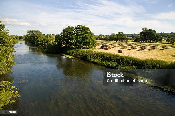 Foto de Colheita No Interior Da Inglaterra e mais fotos de stock de Inglaterra - Inglaterra, Paisagem - Cena Não-urbana, Trator