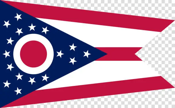 Vector illustration of Flag of the US State of Ohio, detailed vector