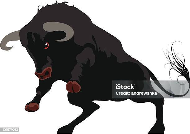 Czarny Byk - Stockowe grafiki wektorowe i więcej obrazów Byk - Zwierzę płci męskiej - Byk - Zwierzę płci męskiej, Kopyto, Wściekły