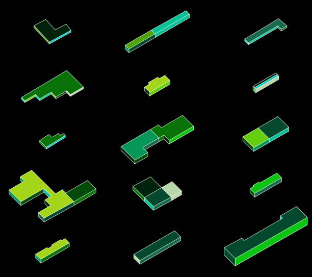 istock set of color 3D geometric parts model 1015798880