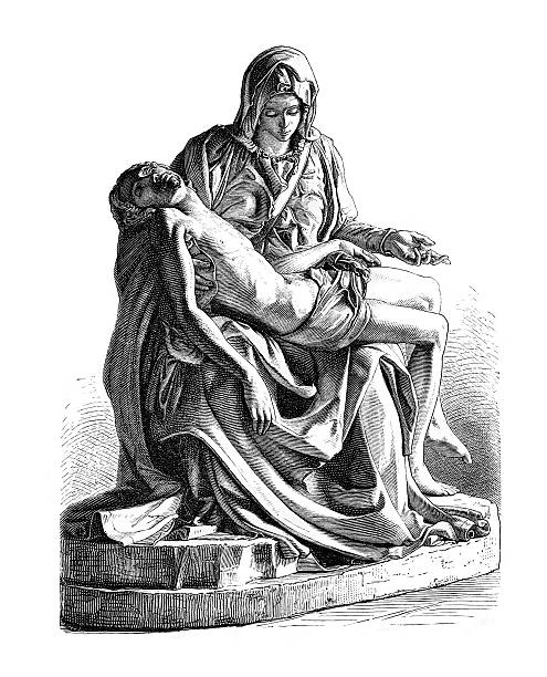 Pieta by Michelangelo  pieta stock illustrations