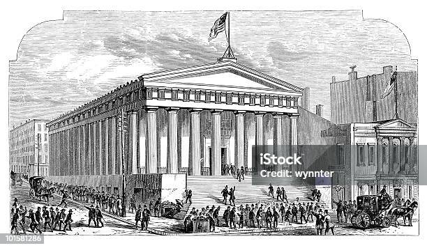 Stock Market Crash At The Subtreasury New York Stock Illustration - Download Image Now - Stock Market and Exchange, Engraved Image, Engraving