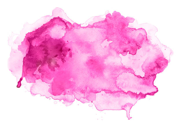 fundo aquarela rosa em um papel branco - watercolor painting painted image splattered acrylic painting - fotografias e filmes do acervo