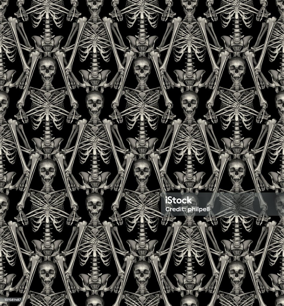 할로윈, 원활한 타일, Skeletons 패턴 - 로열티 프리 중세 스톡 사진