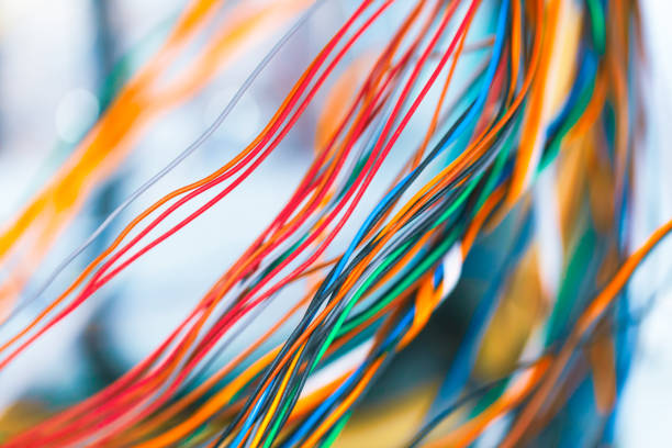 istock Colorful telephone cable communication technology lines closeup 1015823242