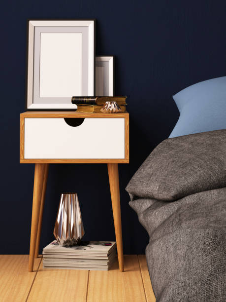 istock mock up posters in bedroom interior. Interior hipster style. 3d rendering, 3d illustration. 1015828292