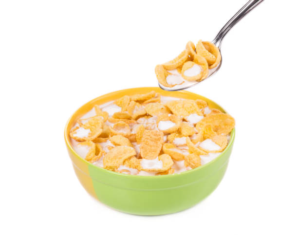 istock Bowl of corn flakes and milk. 1015849870