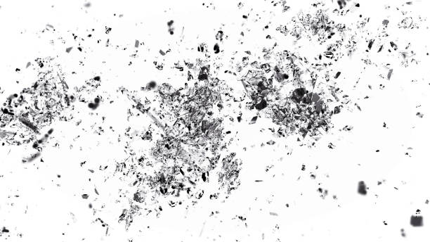 istock Broken and splitted glass pieces on white 1015852750