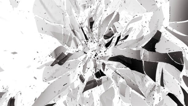 istock Broken and splitted glass pieces on white 1015852850