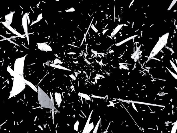 istock Shattered pieces of glass on black 1015853086