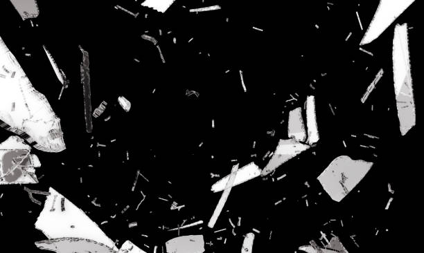 istock Shattered pieces of glass on black 1015853532