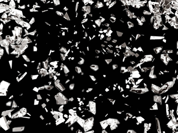 istock Splitted or cracked glass on black 1015856020