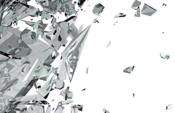 istock Smashed and shattered glass isolated on white 1015856222