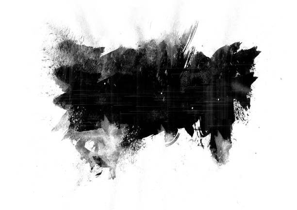 istock Black color graphic patches brush strokes design effect element for background 1015858640
