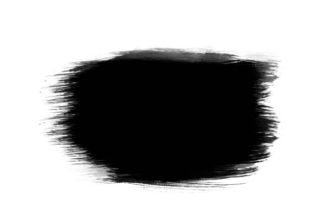 istock Black color graphic patches brush strokes design effect element for background 1015858666