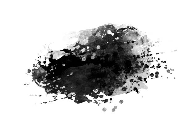 istock Black color graphic patches brush strokes design effect element for background 1015858696