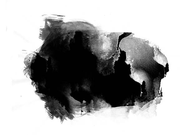 istock Black color graphic patches brush strokes design effect element for background 1015858900