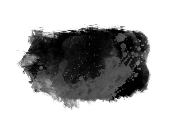 istock Black color graphic patches brush strokes design effect element for background 1015858930