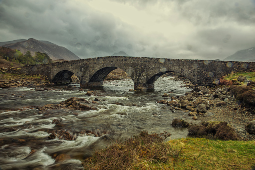 Old Sligachan bridge in Scotland. Isle of skye. Inner Hebrides