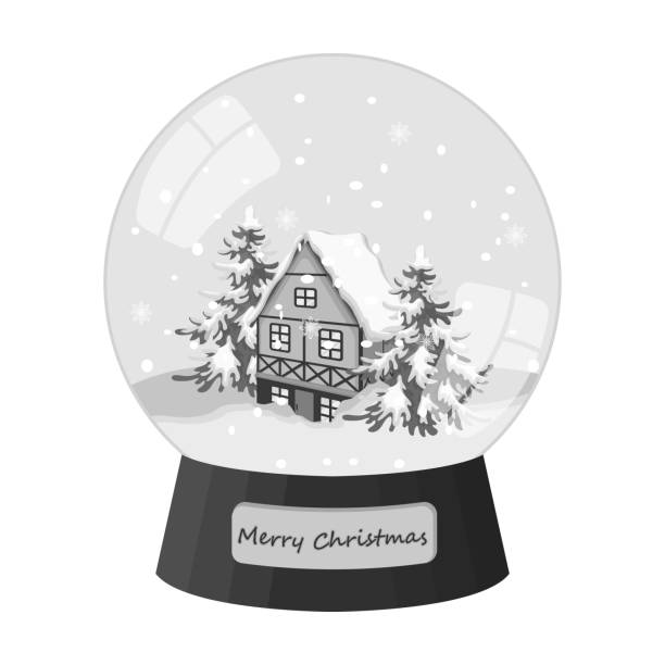 istock Glass snow ball single icon in monochrome style for design.Christmas vector symbol stock illustration web. 1015864504