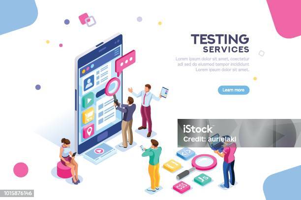 Software Testing Services Banner Stock Illustration - Download Image Now - Scientific Experiment, Computer Software, User Experience