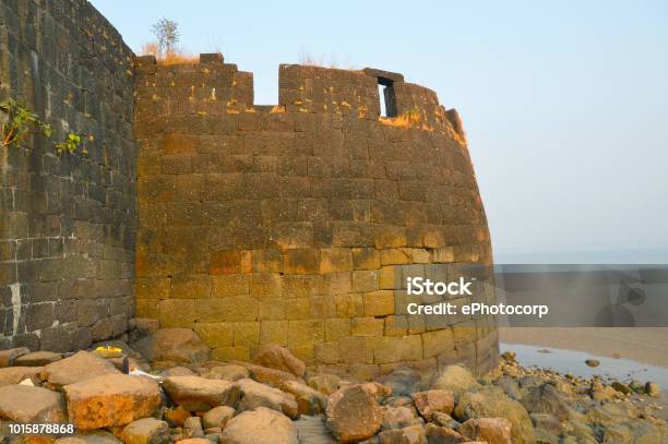Bastion Of Fort Kolaba Near Alibaug Beach Maharashtra Stock Photo - Download Image Now