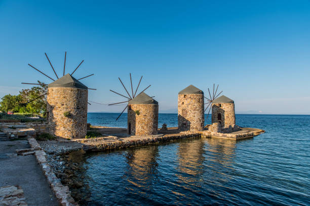 istock Famous windmills of Chios island , Greece 1015887526