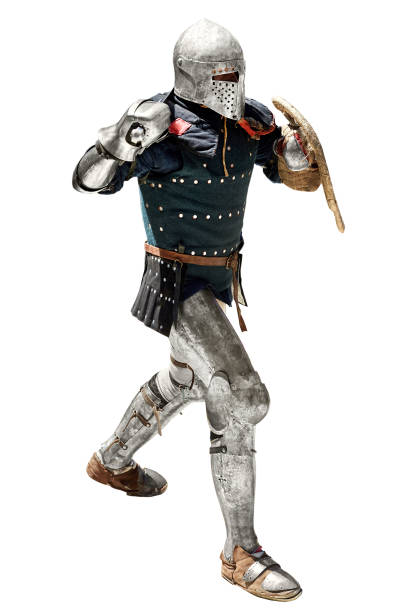 Medieval warrior with body armor on a traditional festival.