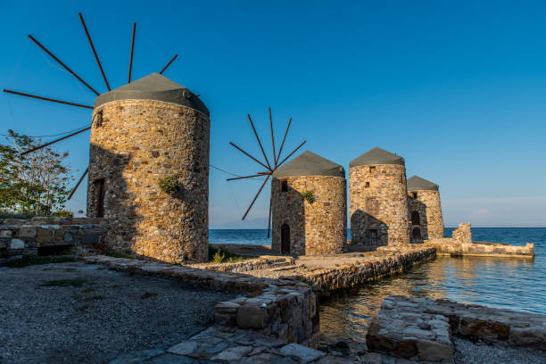 istock Famous windmills of Chios island , Greece 1015891066