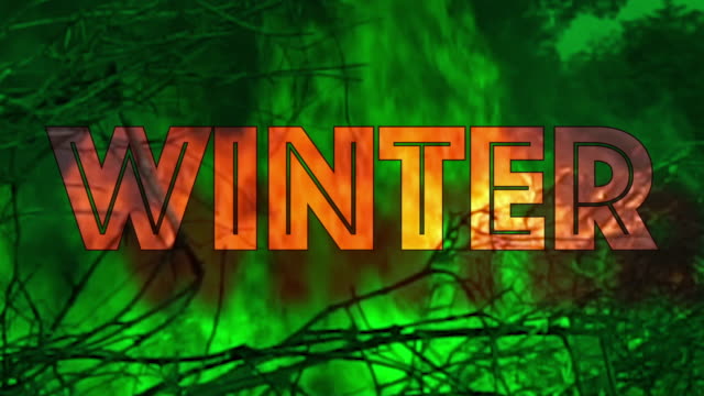Green screen Animated Winter warm fire burning