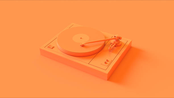 istock Orange Vintage Turntable Record Player 1015910696