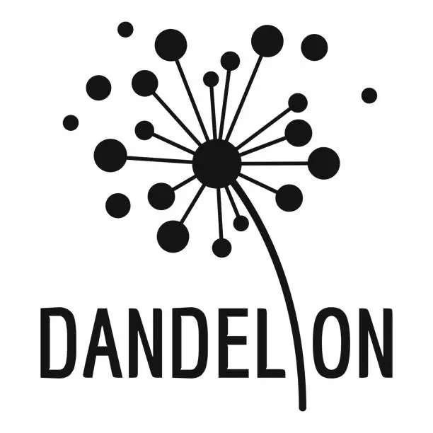 Vector illustration of Dried dandelion logo icon, simple style.
