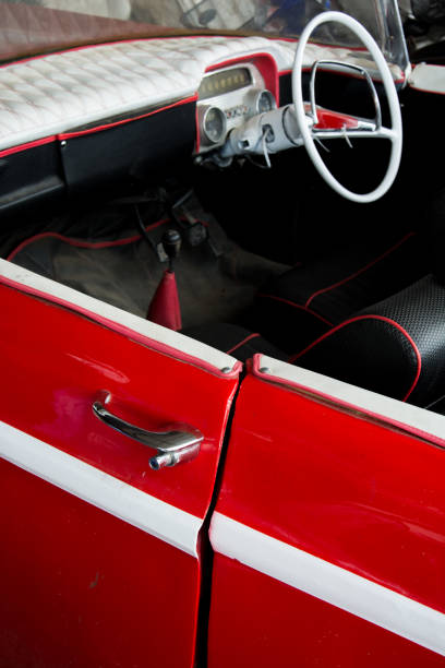 istock Interior of classic vintage car 1015928636