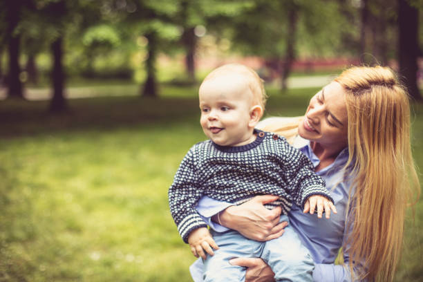 istock Single mother with baby. 1015933650