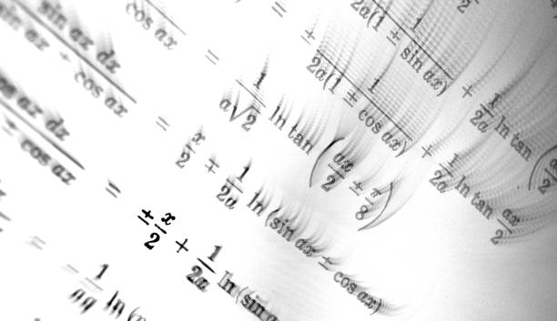istock Large number of mathematical formulas focus on a white background 1015934178