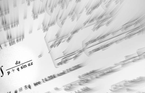 istock Large number of mathematical formulas focus on a white background 1015937486
