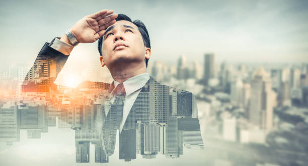istock Double exposure - Business Leader Vision 1015939166