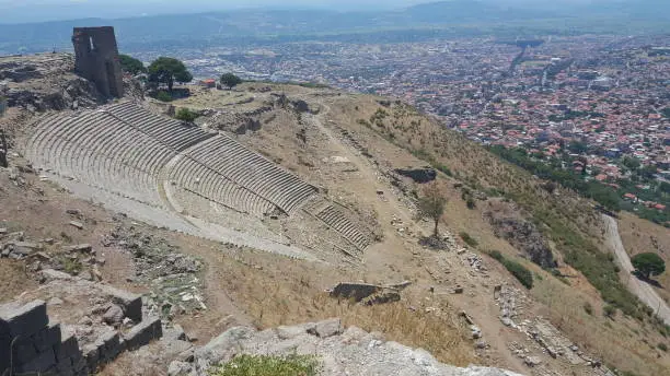 Pergamanon is ancient city today in Izmir Province of Turkey. This theatre is one of the steepest theatres in the world.
