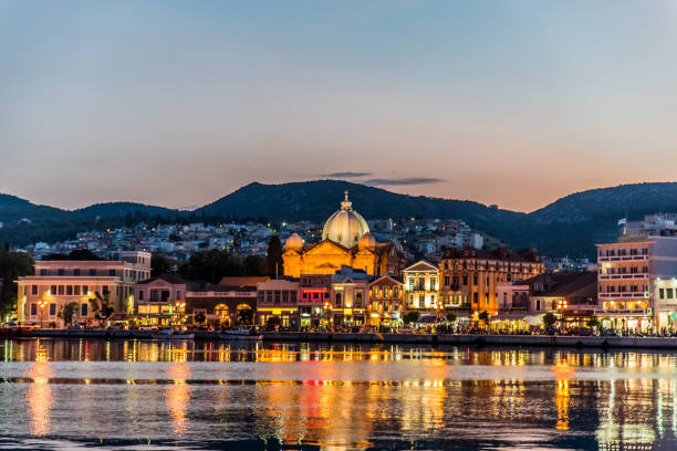 istock Mytilene port late at sunset 1015942702