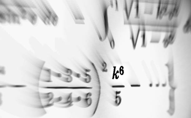 istock Large number of mathematical formulas focus on a white background 1015942886