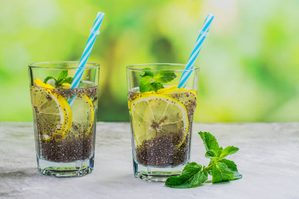 istock Chia fresca drink with lemon and mint 1015957238