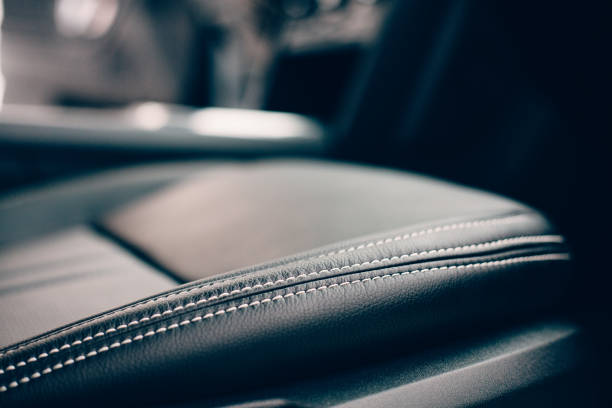 istock Stitching of a leather upholstered seat car 1015957606