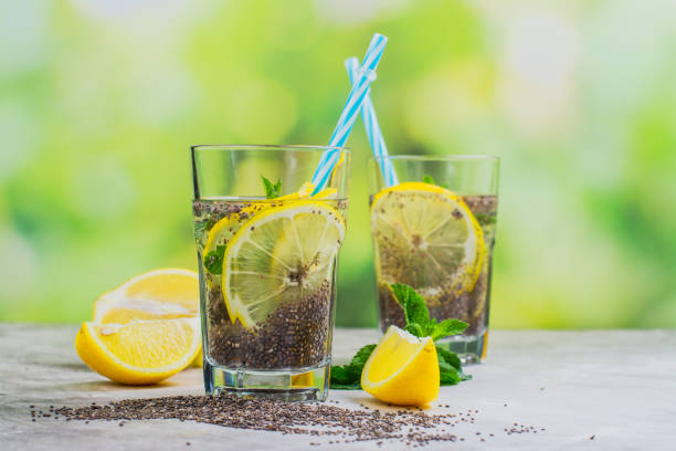istock Chia fresca drink with lemon and mint 1015961900