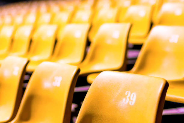 istock Plastic chair With all numbers In large conference room 1015961948