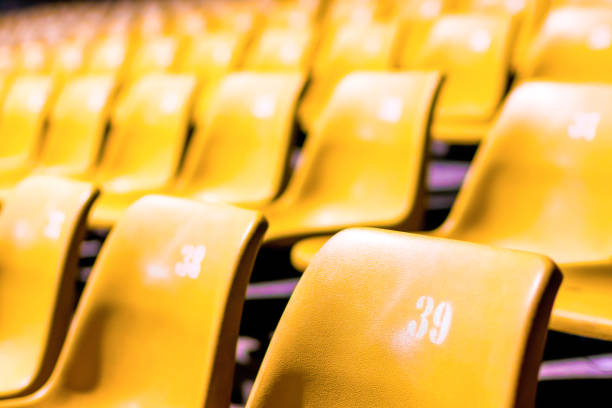 istock Plastic chair With all numbers In large conference room 1015961956