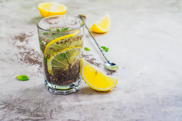 istock Chia fresca drink with lemon and mint 1015962018
