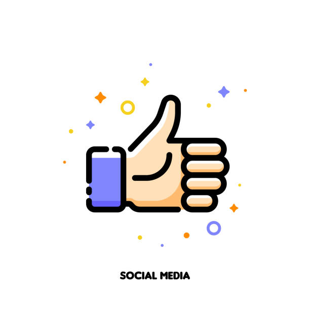 A like button for social networking services, internet forums, news websites and blogs. Icon with thumbs up. Flat filled outline style. Pixel perfect 64x64. Editable stroke A like button for social networking services, internet forums, news websites and blogs. Icon with thumbs up. Flat filled outline style. Pixel perfect 64x64. Editable stroke social media followers illustrations stock illustrations
