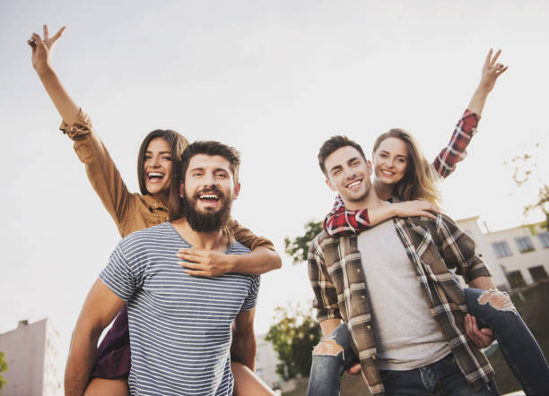 istock Young Happy People Have Fun Outdoors in Autumn. 1015992164