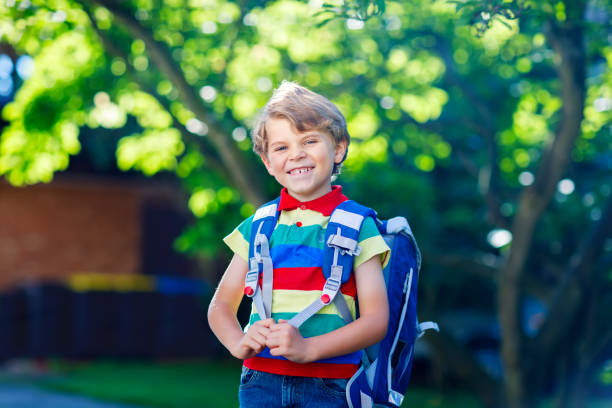 istock little kid boy with school satchel on first day to school 1016012186